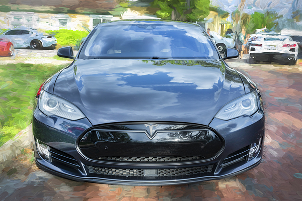2015 Grey Tesla Model S P85D X 1 Print