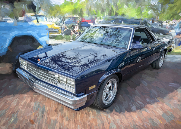 1982 Dark Blue Chevrolet El Camino SS X 5 Print