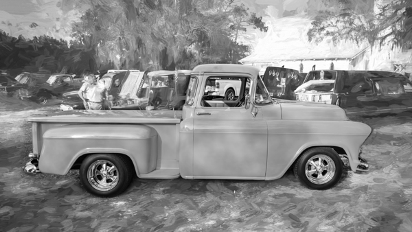  1957 Yellow Chevy Pick Up Truck 3100 Series X 3 Print