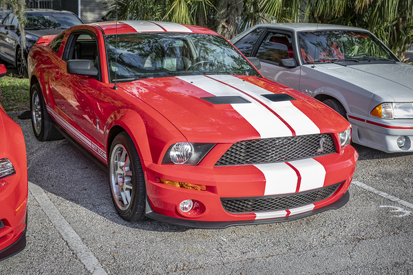 2007 Red Ford Shelby Mustang GT500 X 2 Print