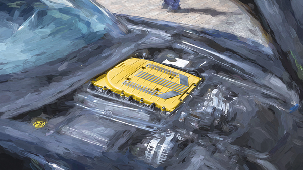 2019 Black Chevrolet Corvette Z06 LT4 Motor X121 Print