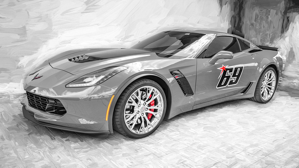2015 Red #69 Chevrolet Corvette ZO6 X190 6 Print