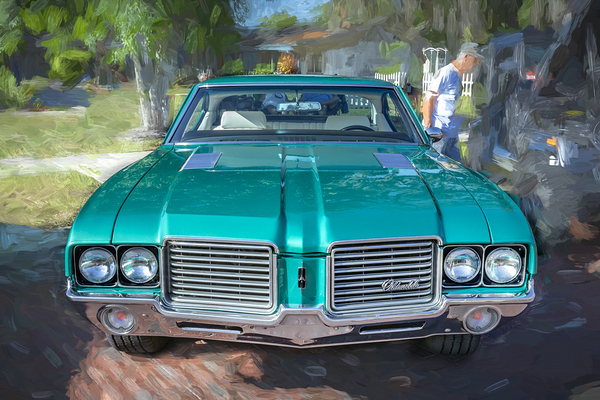 1972 Radiant Green Oldsmobile Cutlass X 6 Print