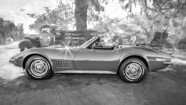 1971 Red Chevrolet C3 Corvette x 19 Print