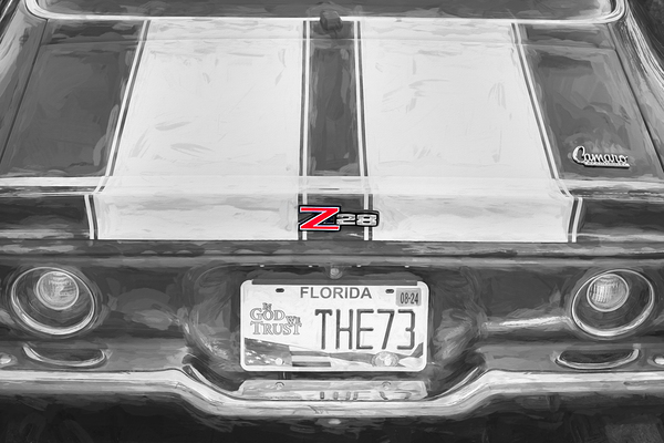  1973 Blue & White Chevrolet Camaro Z28 X 6 Print