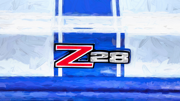  1973 Blue & White Chevrolet Camaro Z28 X 10 Print