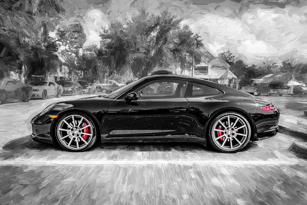 2017 Black Porsche 911 X 4 Print