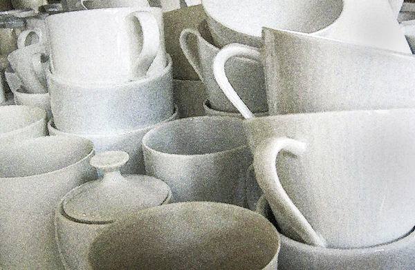 Stacked Up White Coffee Cups X106 Print