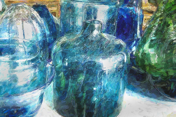 Blue and Green Glassware Prop Glass X101 Print