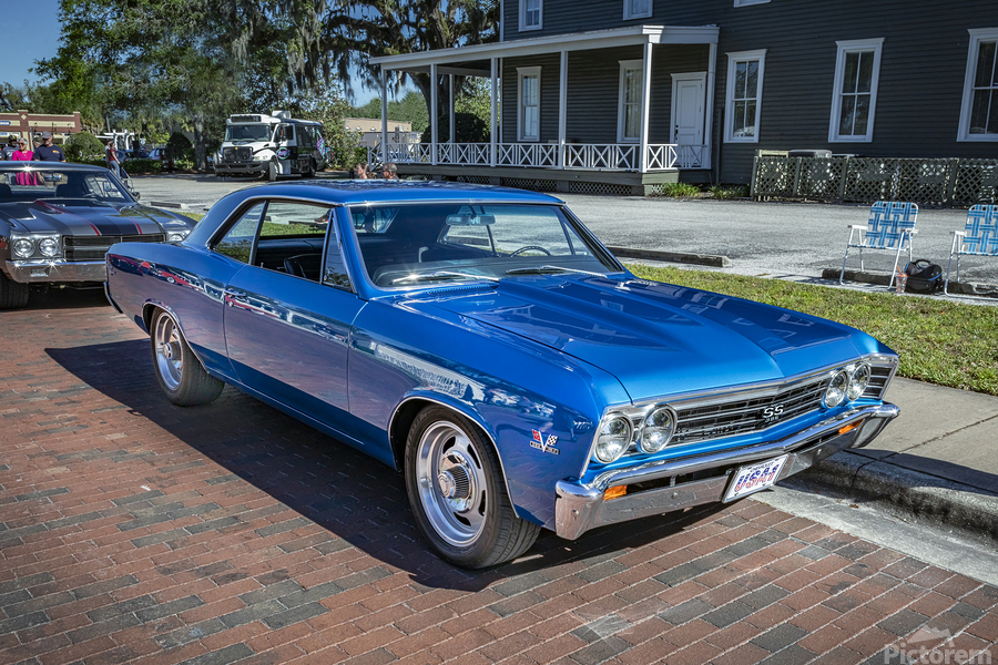1967 Blue Chevy Chevelle SS 396 X1 1 by Rich Franco Wall Art