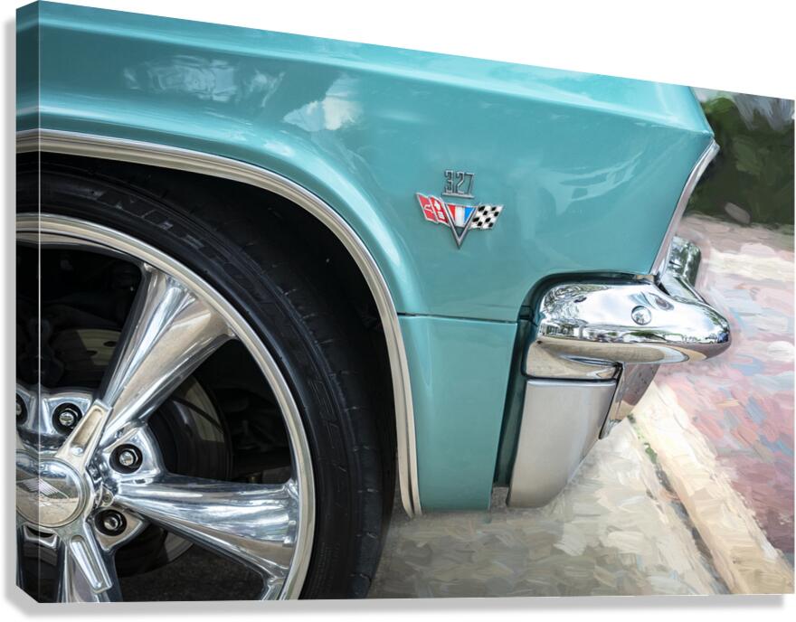 1965 Blue Chevrolet Impala SS Convertible X4 4 Canvas Print