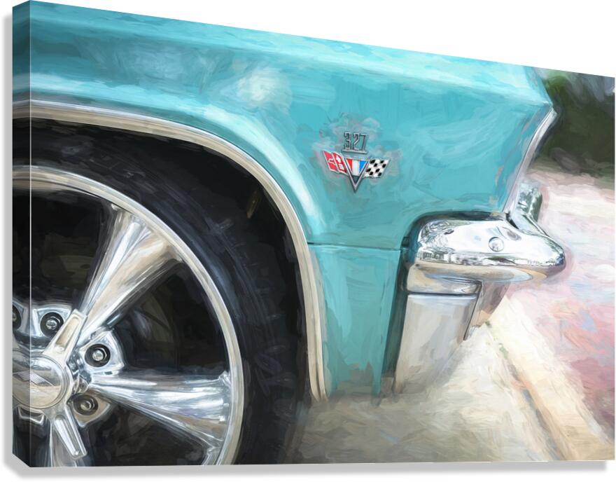 1965 Blue Chevrolet Impala SS Convertible X4 5 Canvas Print