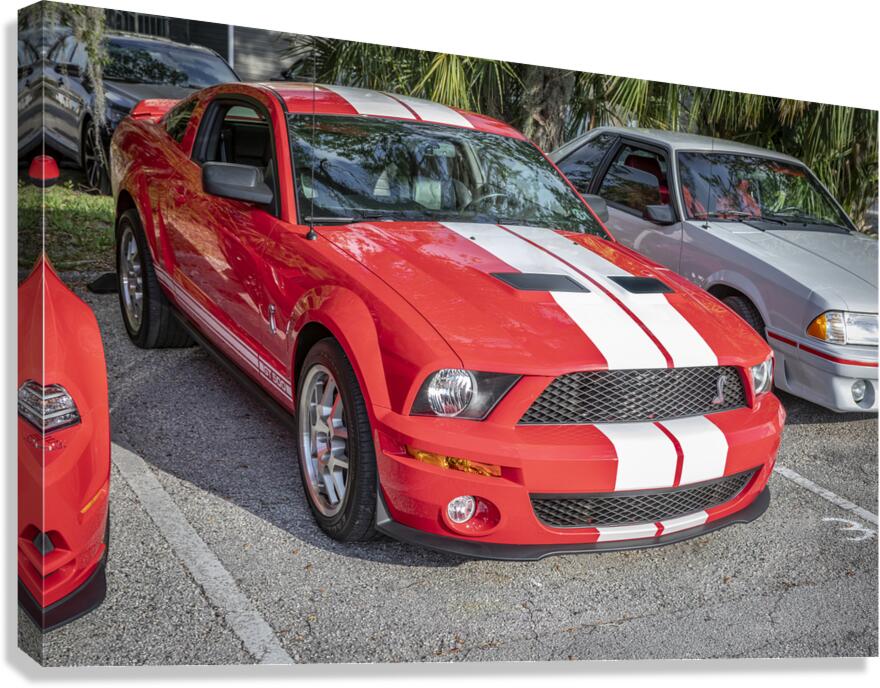2007 Red Ford Shelby Mustang GT500 X 2 Canvas Print