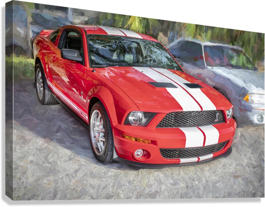 2007 Red Ford Shelby Mustang GT500 X 4 Canvas Print