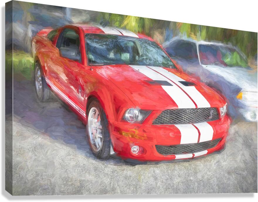 2007 Red Ford Shelby Mustang GT500 X 5 Canvas Print