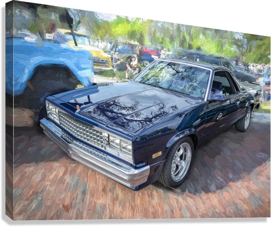 1982 Dark Blue Chevrolet El Camino SS X 5 Canvas Print