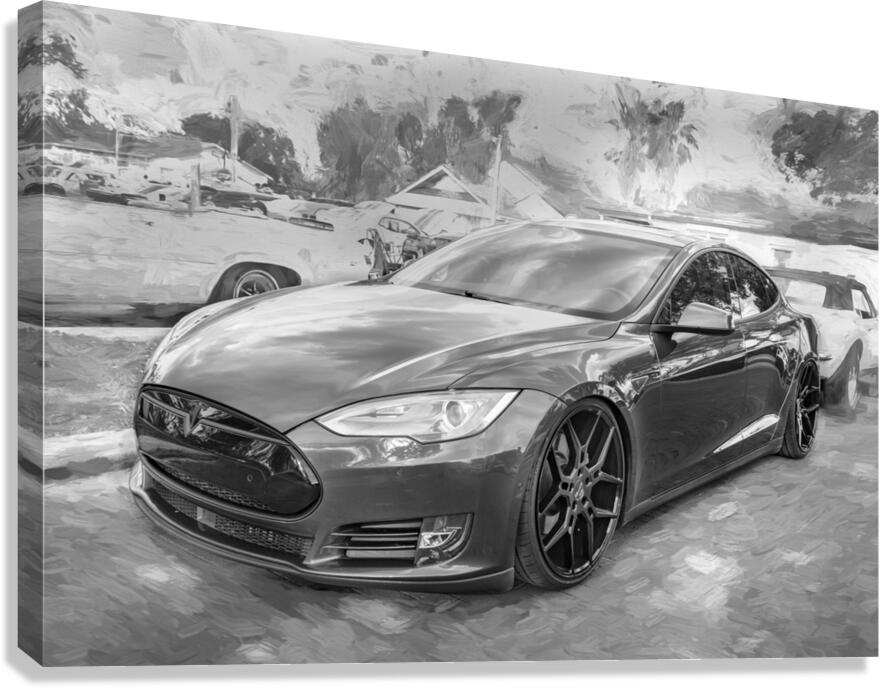 2015 Grey Tesla Model S P85D X 8 Canvas Print