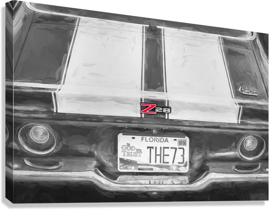  1973 Blue & White Chevrolet Camaro Z28 X 6 Canvas Print