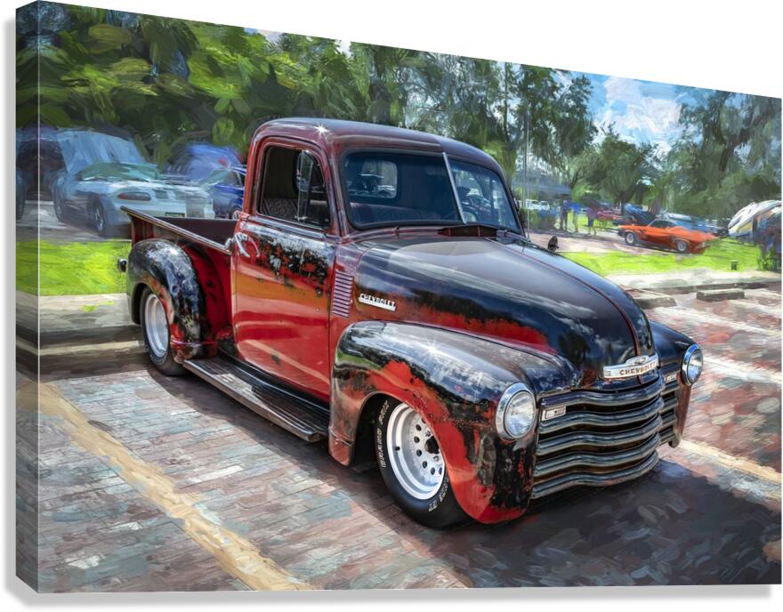 1950 Chevrolet Pick Up Truck Rat Rod 3100 X 1 Canvas Print