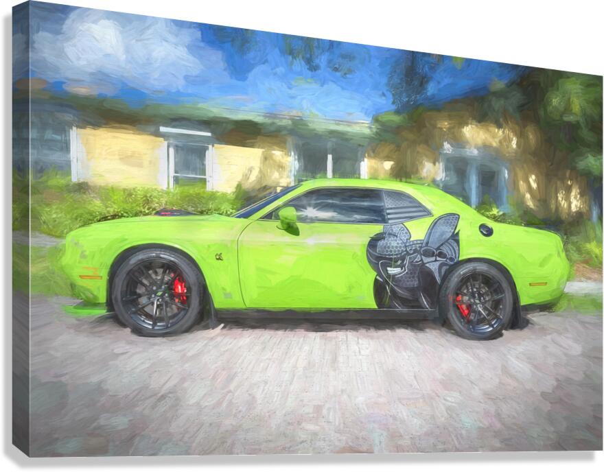 2020 Green Dodge Challenger Hemi RT Shaker X2 8 Canvas Print