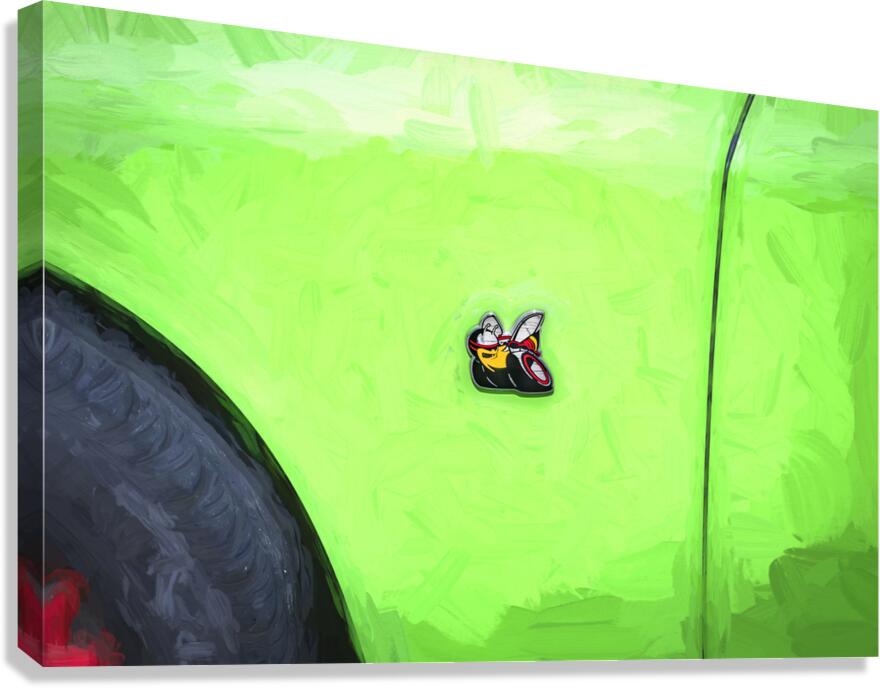 2020 Green Dodge Challenger Hemi RT Shaker X2 16 Canvas Print