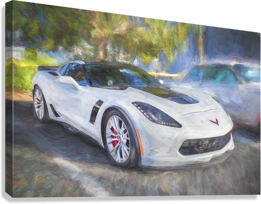 2017 White Chevrolet Corvette ZO6 X15 11 Canvas Print
