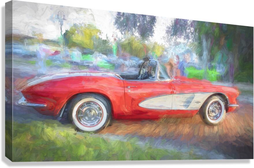 1961 Red Chevrolet Corvette Convertible 2 Canvas Print