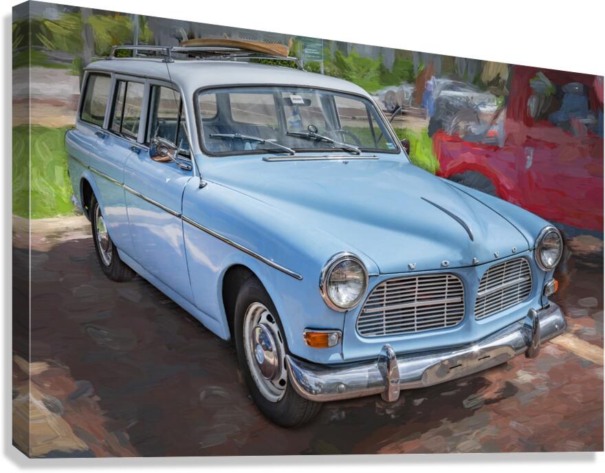 1968 Blue Volvo 122S Amazon Station Wagon X 1 by Rich Franco Wall Art