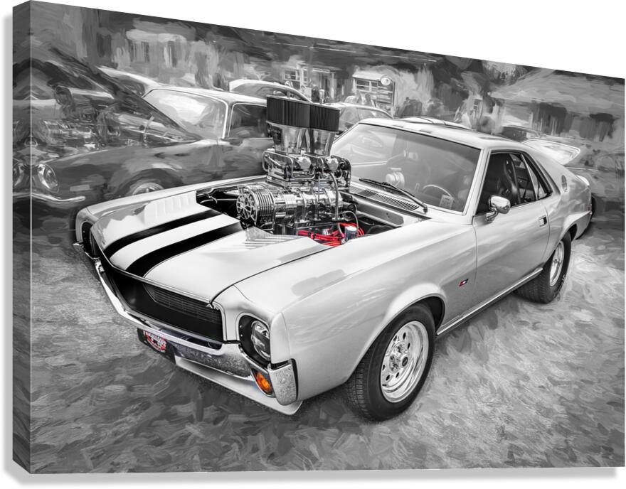 1968 Silver AMC AMX X 2 Canvas Print