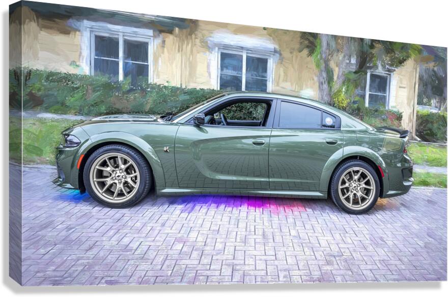 2023 Green Dodge Charger Swinger Scat Pack X 6 Canvas Print
