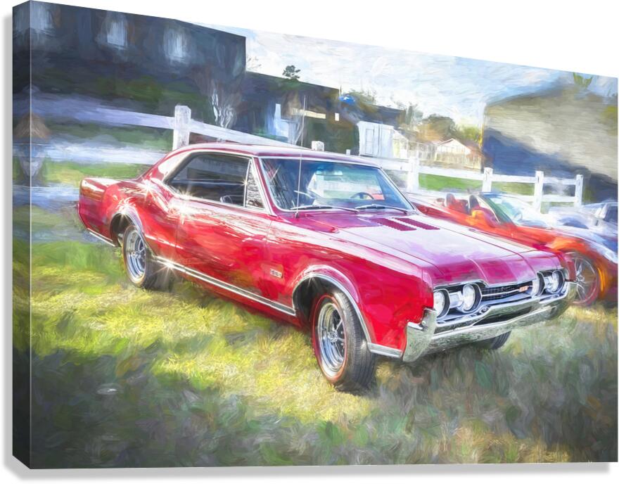 1967 Red Oldsmobile 442 X 5 Canvas Print