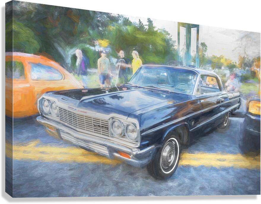 1964 Blue Chevrolet Impala X 1 Canvas Print