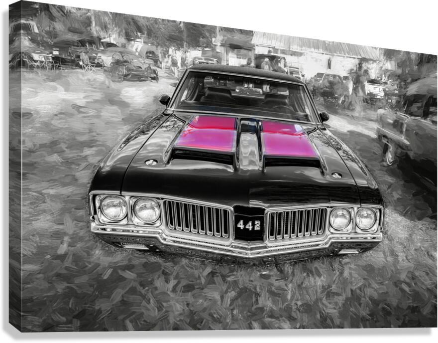 1970 Black Oldsmobile 442 W30 X 11 Canvas Print