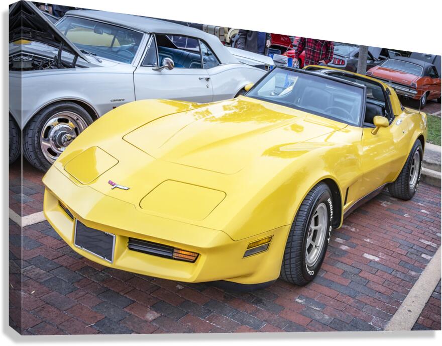 1980 Yellow C3 Chevrolet Corvette X 1 Canvas Print