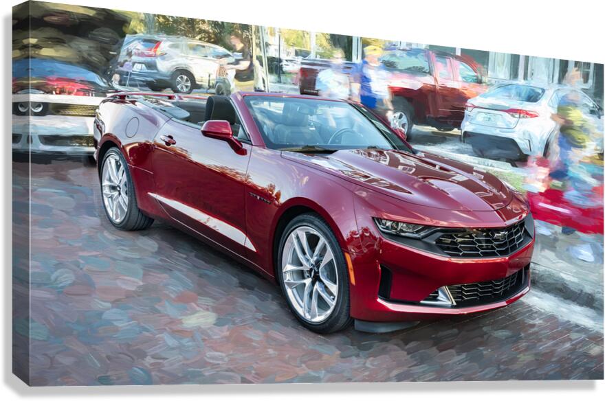 2023 Red Chevrolet Camaro Convertible X 2 Canvas Print