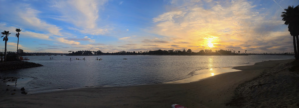 Panoramic San Diego Sunset: Moments between Light and Tide Print
