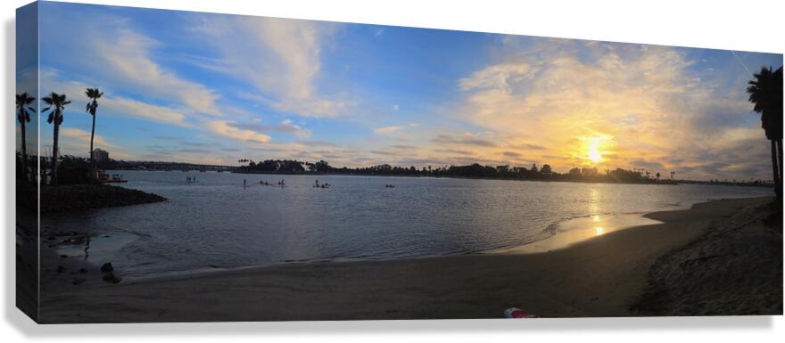 Panoramic San Diego Sunset: Moments between Light and Tide Canvas Print