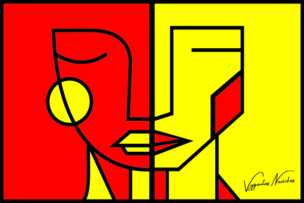 Geometric faces Print