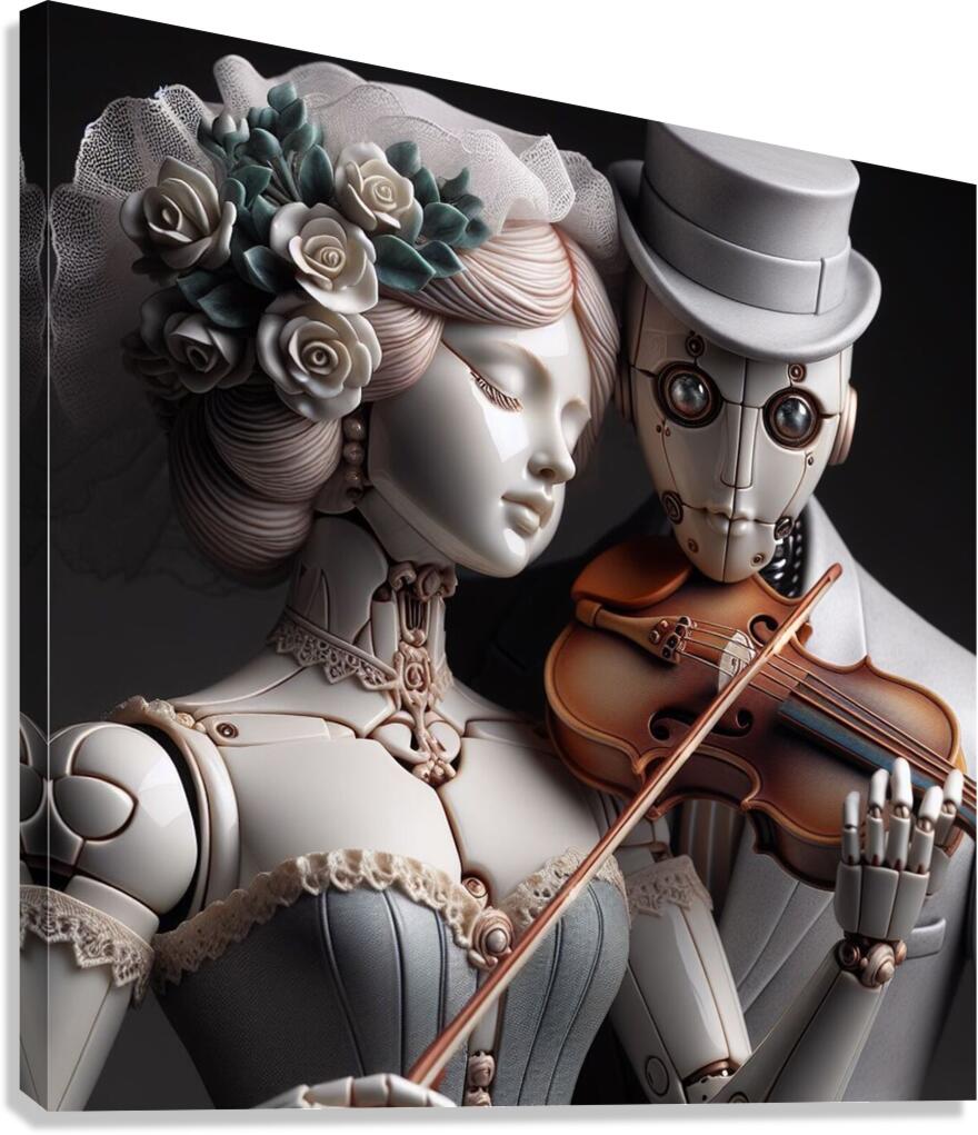 Loving robots  Canvas Print