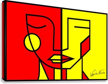 Geometric faces Canvas Print