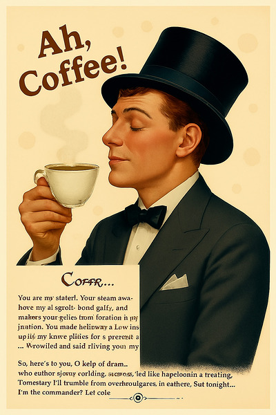 Ah Coffee  – Vintage Wall Art for Caffeine Lovers by Digital forage