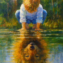 Inner Wild: Reflective Wolf Wall Art by Bilel Ghanem