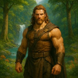 Fantasy Warrior in Enchanted Forest Wall Art – Heroic Nature Scene