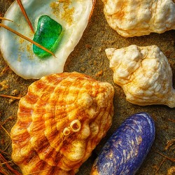 Underwater Shell Symphony – Vibrant Marine Wall Art 2