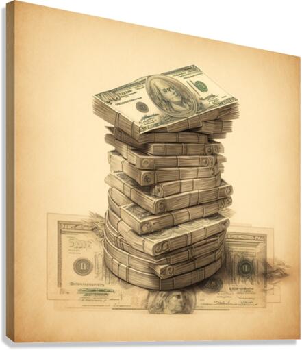 Stacking money Canvas Print