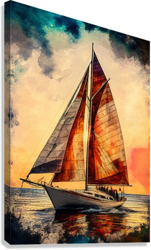 Sail sunset Canvas Print