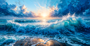 Ocean Sunset Waves