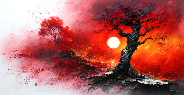 Fiery Sunset Landscape Print