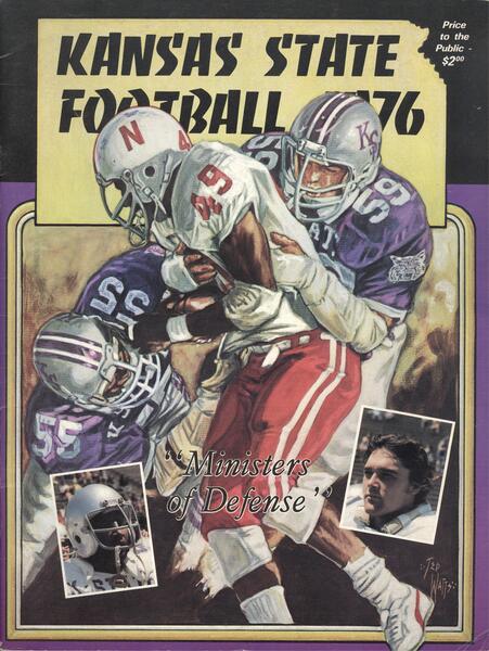1976 Kansas State vs Nebraska football Program cover by Claib