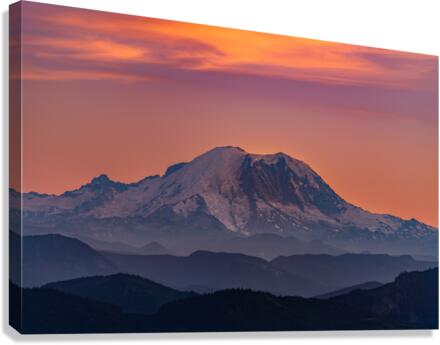 Rainier closeup sunset Canvas Print